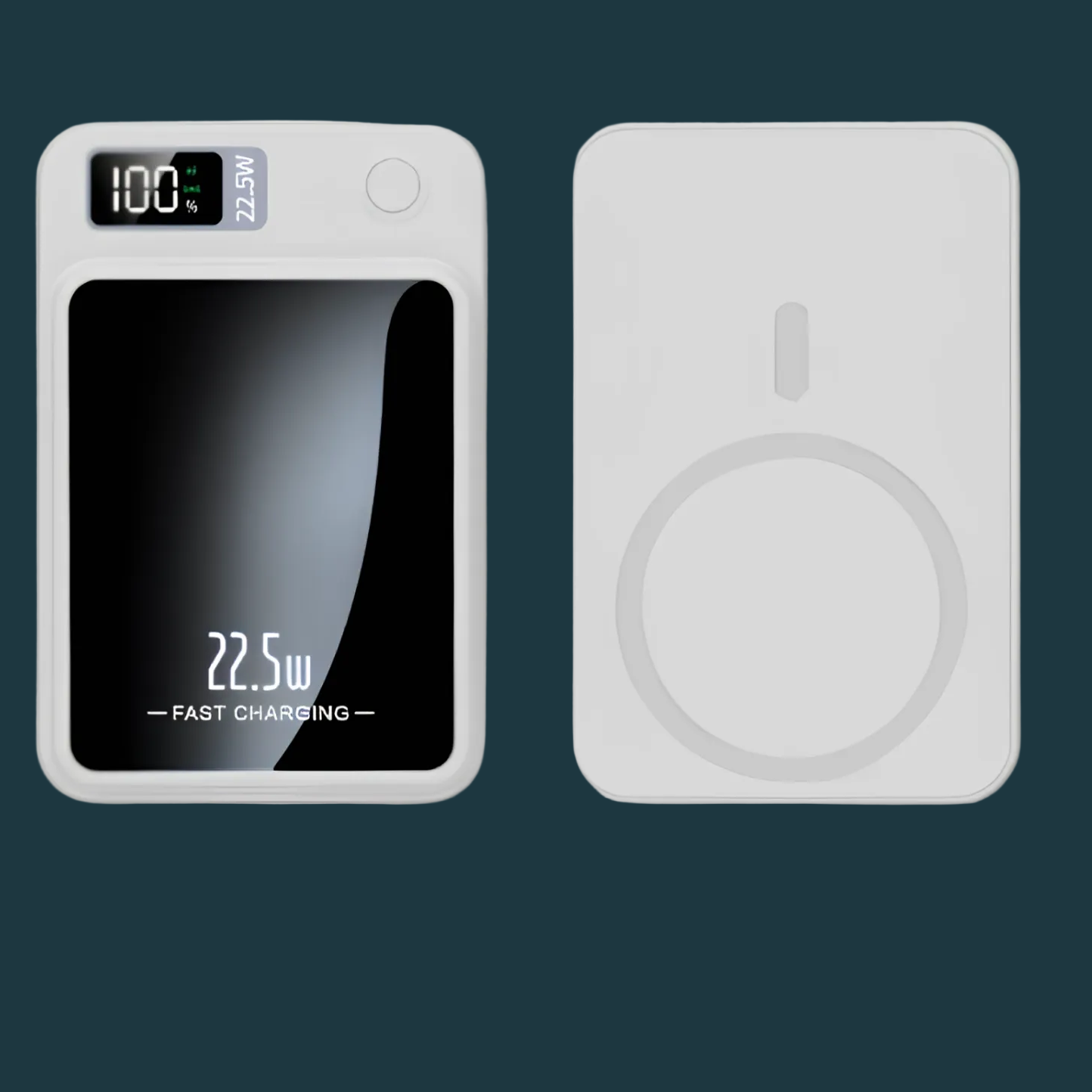Digital display with charging information on a white background